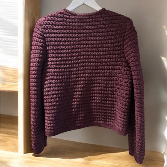 NEW Ba&sh Bash Gaspard Tweed Cardigan Jacket in Burgundy Red - Picture 9 of 10